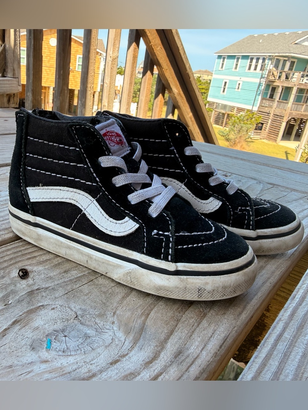 vans toddler sk8 hi zip shoe - size 7